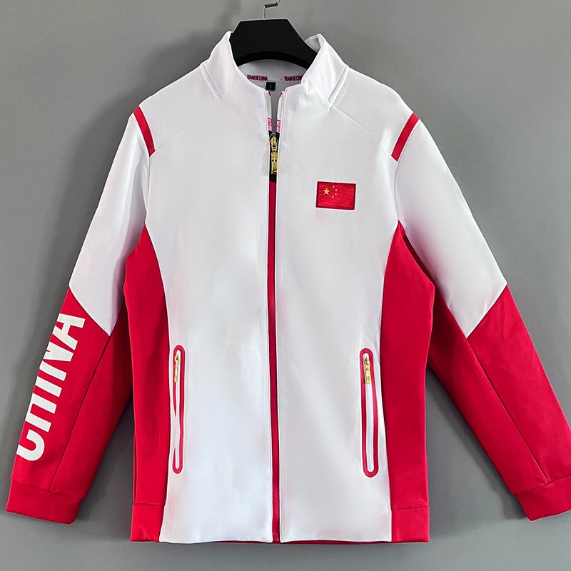 Chinese Team Sports Jacket For , Unisex Top For Sports Students, Training Uniform For Martial Arts And Combat Teams, Flag Design - Image 3